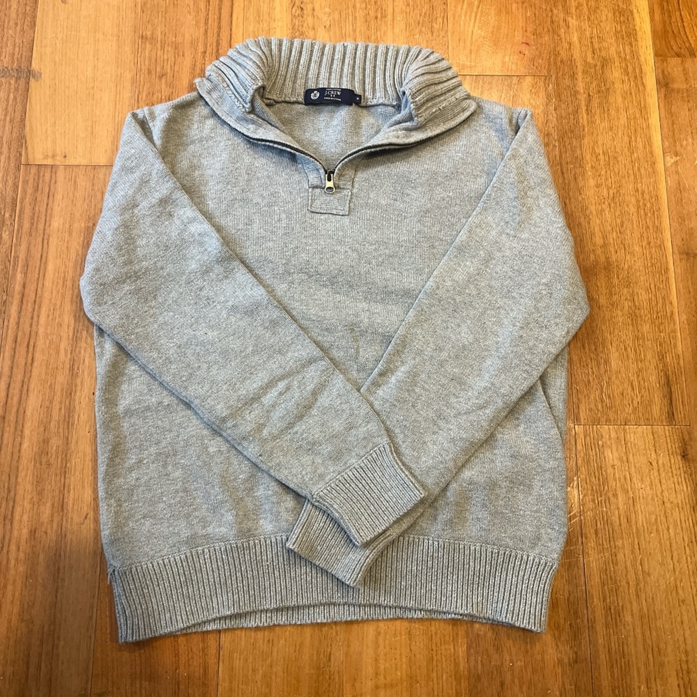 J. Crew Men's Light Gray Zip-Up Sweater